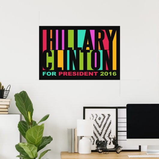 Colorful Hillary Clinton 2016 poster (Thuiskantoor)