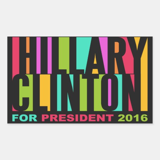 Colorful Hillary Clinton 2016 stickers (Voorkant)
