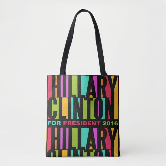 Colorful Hillary Clinton 2016-tassen Tote Bag (Voorkant)