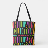 Colorful Hillary Clinton 2016-tassen Tote Bag (Achterkant)