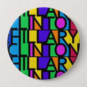 Colorful Hillary Clinton 2016-toetsen Ronde Button 4,0 Cm