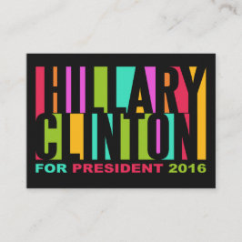 Colorful Hillary Clinton 2016-visitekaartjes Visitekaartje