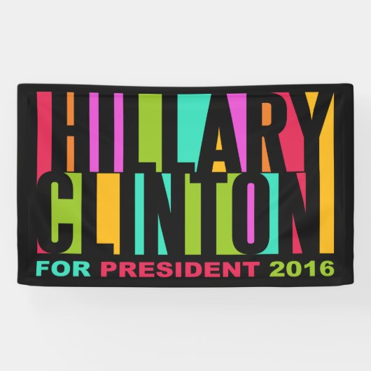 Colorful Hillary Clinton banner 2016 (Horizontaal)