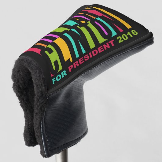 Colorful Hillary Clinton putter cover 2016 (3/4 voorkant)