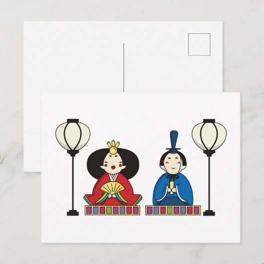 Colorful Hina Matsuri Dolls Briefkaart (Voorkant / Achterkant)