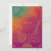 Colorful Hindu Sangeet Mandala & music instruments Kaart (Achterkant)