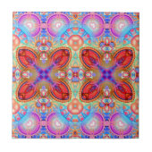 Colorful Hippie Boho Kaleidoscopic Fractal Art Tegeltje (Voorkant)