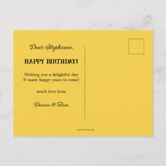 Colorful Hippie Crazy Cat Lady Birthday Briefkaart (Achterkant)