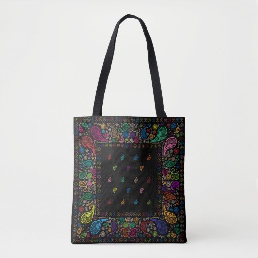 Colorful Hippie Paisley Design Tote Bag (Voorkant)