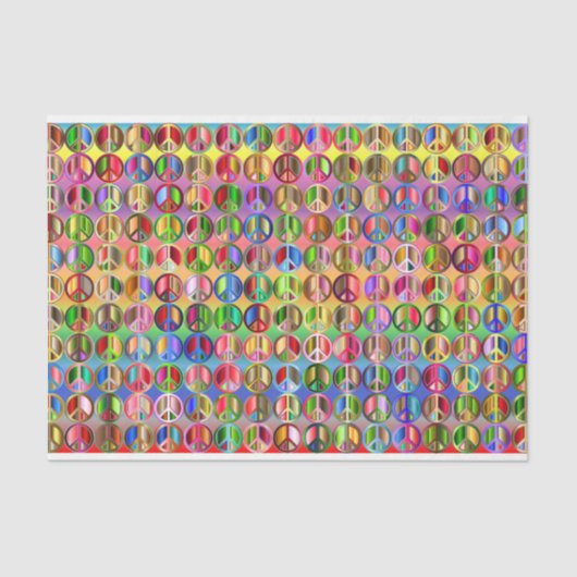 Colorful Hippie Peace-ontkoppeling Tissuepapier (Voorkant)