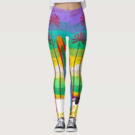 Colorful Hippie Surf Leggings (Voorkant)