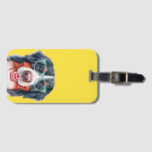 Colorful Hipster Bernese Mountain Dog Bagagelabel (Voorkant (horizontaal))