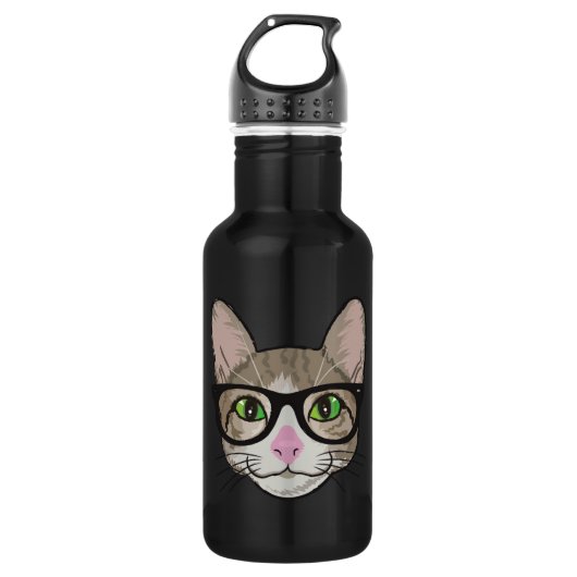 Colorful Hipster Cat Waterfles (Voorkant)