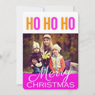 Colorful Ho Ho Ho Kerstmis - Fotokaart Feestdagenkaart