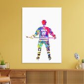 Colorful Hockey Player Canvas Afdruk (Insitu (Woonkamer))