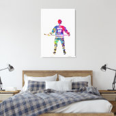 Colorful Hockey Player Canvas Afdruk (Insitu (Slaapkamer))