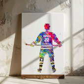 Colorful Hockey Player Canvas Afdruk