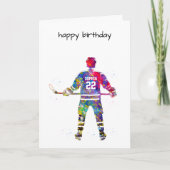 Colorful Hockey Player Kaart (Voorkant)