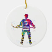 Colorful Hockey Player Keramisch Ornament (Voorkant)