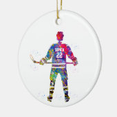 Colorful Hockey Player Keramisch Ornament (Links)