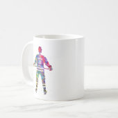 Colorful Hockey Player Koffiemok (Voorkant links)