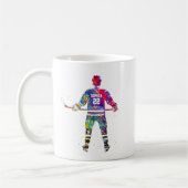 Colorful Hockey Player Koffiemok (Links)