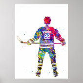 Colorful Hockey Player Poster (Voorkant)