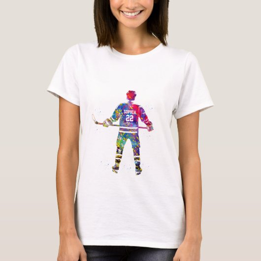 Colorful Hockey Player T-shirt (Voorkant)