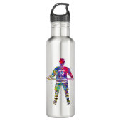 Colorful Hockey Player Waterfles (Voorkant)