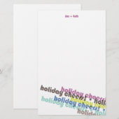 Colorful Holiday Cheers Custom Holiday Station Briefpapier (Voorkant / Achterkant)