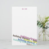Colorful Holiday Cheers Custom Holiday Station Briefpapier (Staand voorkant)