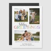 Colorful Holiday Greetings Typografie 3-Foto (Voorkant / Achterkant)