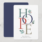 Colorful Holiday Hope Modern Botanical Berry Feestdagenkaart (Voorkant / Achterkant)