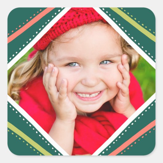 Colorful Holiday Photo Sticker (Voorkant)