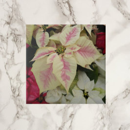 Colorful Holiday Poinsettias Floral Tegeltje