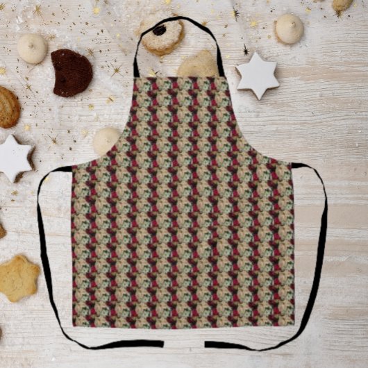 Colorful Holiday Poinsettias Pattern Apron Schort