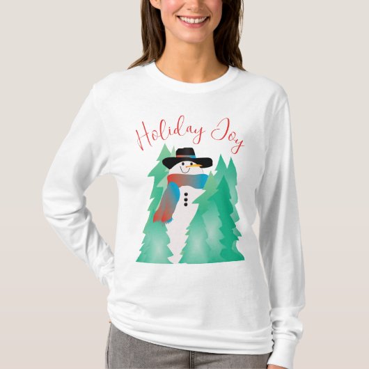 Colorful Holiday Snowman T-shirt (Voorkant)