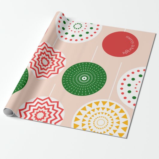 Colorful Holiday Wrapping Paper Cadeaupapier (Uitgerold)
