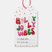 Colorful Holly Jolly Kerstkerst Cadeaulabel (Voorkant)