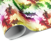 Colorful Holly Pattern Waterverf kerst Cadeaupapier (Rol Hoek)
