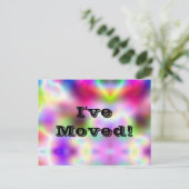 Colorful Holographic Change of Address Briefkaart (Staand voorkant)