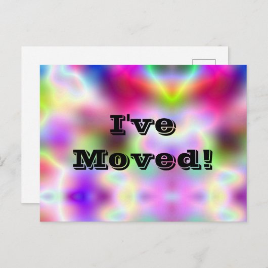 Colorful Holographic Change of Address Briefkaart (Voorkant / Achterkant)