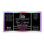 Colorful Holographic Face Serum Label (Voorkant)