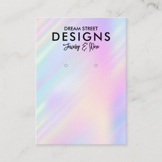 Colorful Holographic Trendy Earring Display Kaart Visitekaartje (Voorkant)
