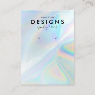 Colorful Holographic Trendy Earring Display Kaart Visitekaartje