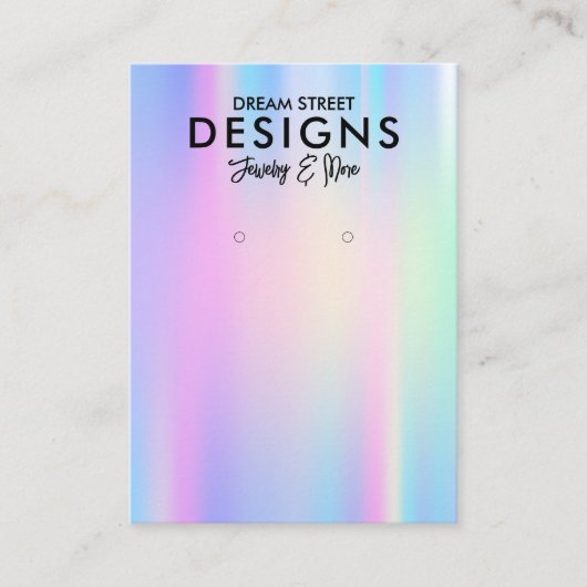 Colorful Holographic Trendy Earring Display Kaart Visitekaartje (Voorkant)