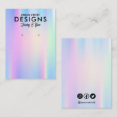 Colorful Holographic Trendy Earring Display Kaart Visitekaartje (Voorkant / Achterkant)