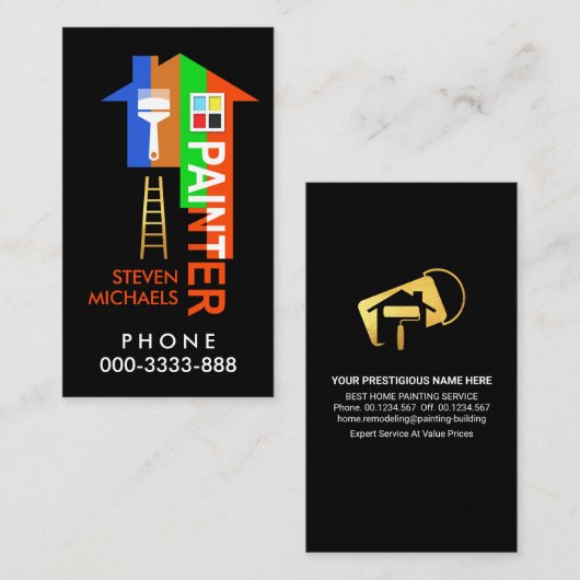 Colorful Home Painter Signage Visitekaartje (Voorkant / Achterkant)