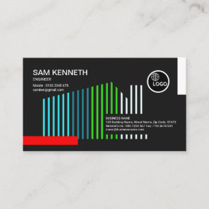 Colorful Home Structure Lines Engineer Visitekaartje