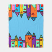 Colorful Homes Fleece Deken (Voorkant)